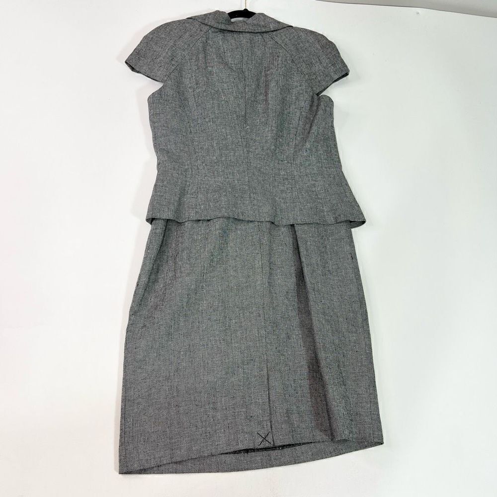 Calvin Klein Suit Womens 10 Black And White Linen Blend Double Breasted NWT - Picture 4 of 16